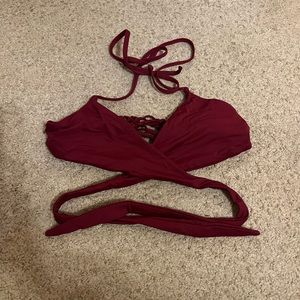 Frankies bikinis maroon wrap top